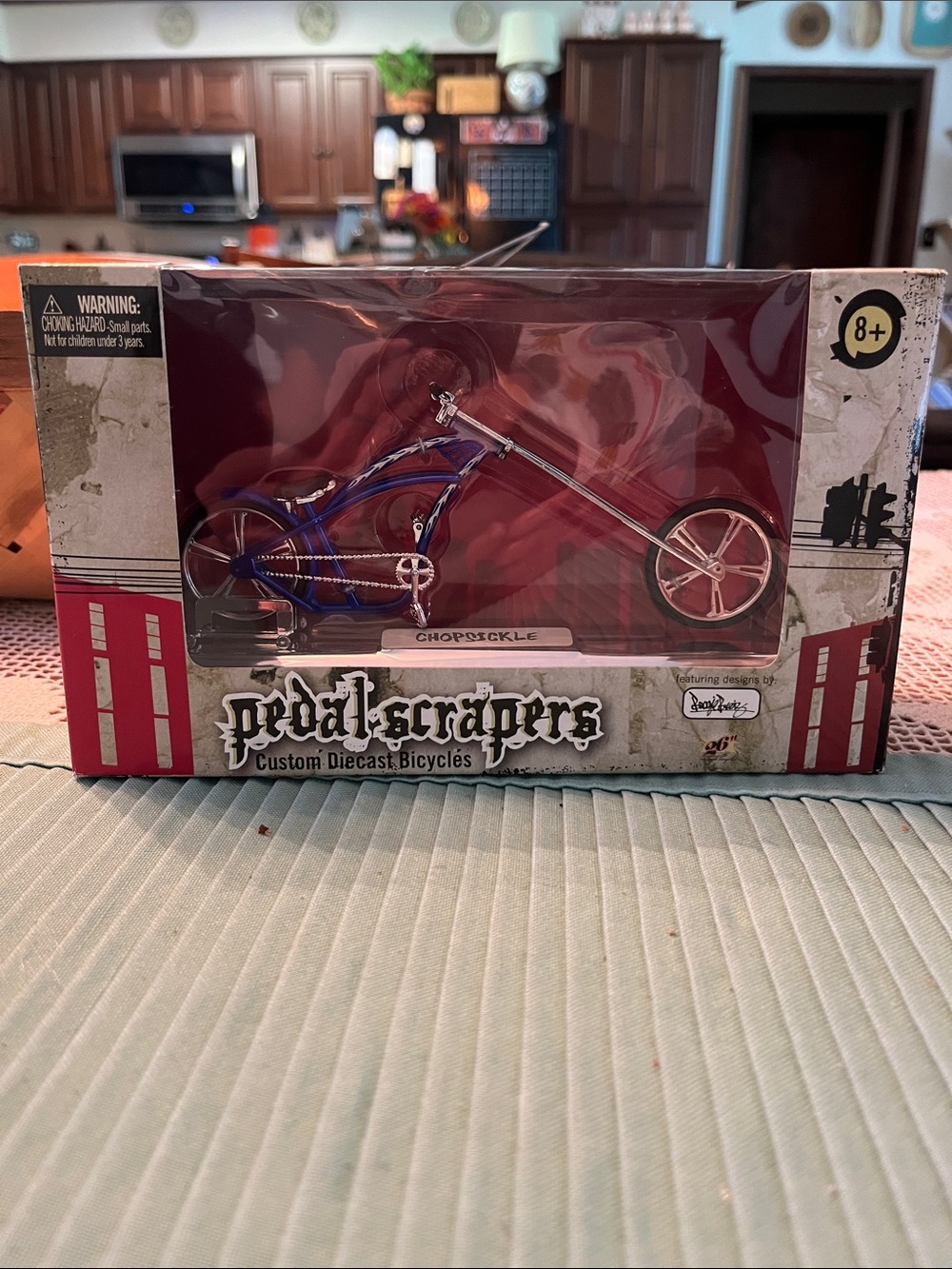 Pedal scrapers Chopstickle Diecast Bike Toy - Blue